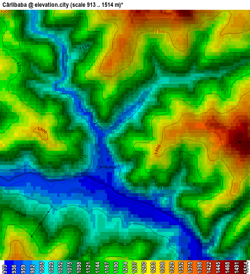 Cârlibaba elevation map