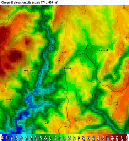 Cireşu elevation map