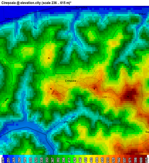 Cireșoaia elevation map