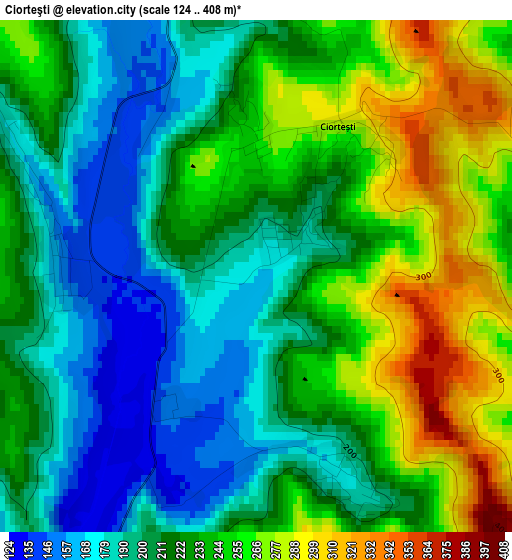 Ciorteşti elevation map