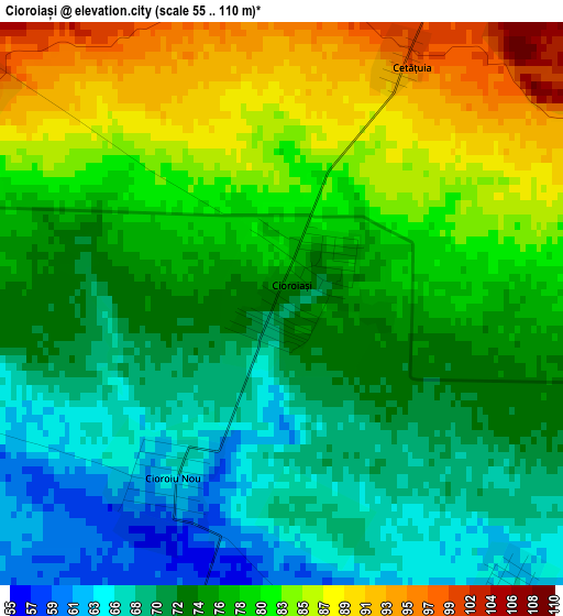 Cioroiași elevation map