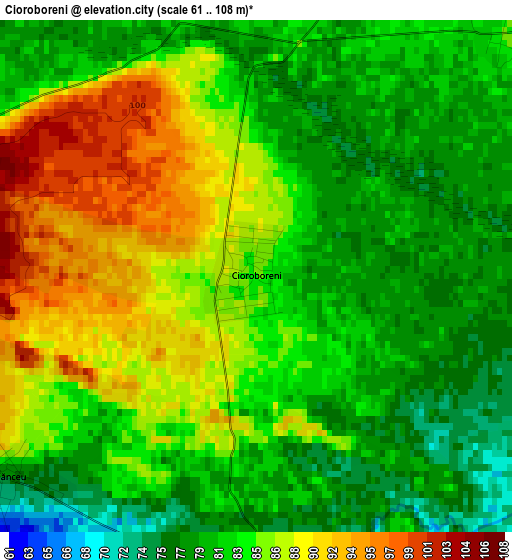 Cioroboreni elevation map