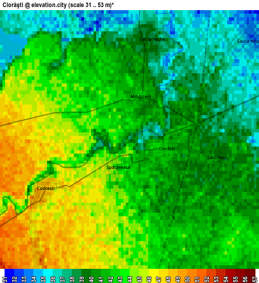 Ciorăşti elevation map