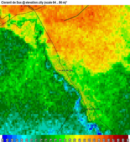 Cioranii de Sus elevation map