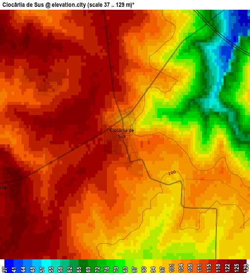 Ciocârlia de Sus elevation map