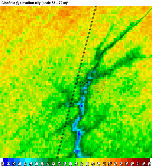 Ciocârlia elevation map