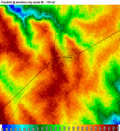 Ciocârlia elevation map