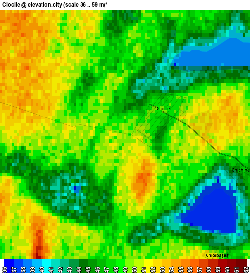 Ciocile elevation map