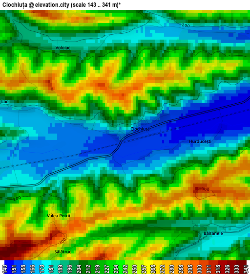 Ciochiuța elevation map