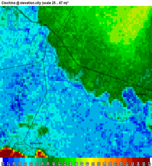 Ciochina elevation map