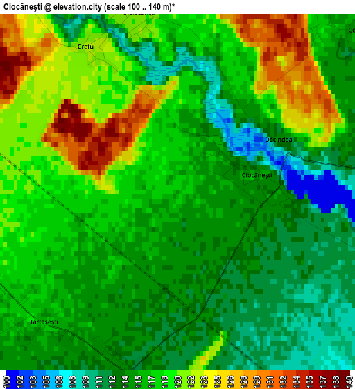 Ciocăneşti elevation map