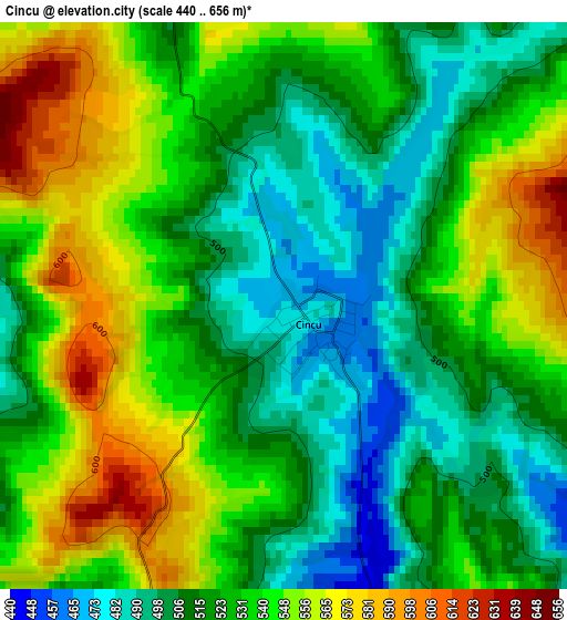 Cincu elevation map