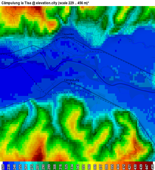 Câmpulung la Tisa elevation map