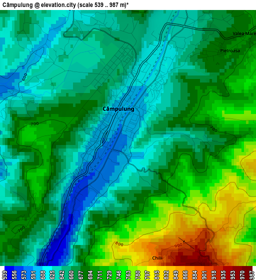 Câmpulung elevation map