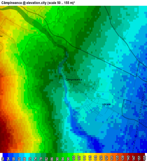 Câmpineanca elevation map