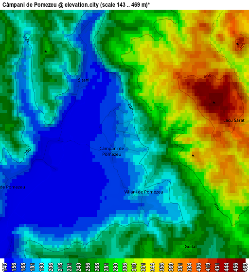 Câmpani de Pomezeu elevation map