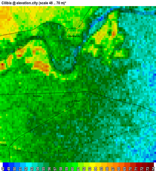 Cilibia elevation map