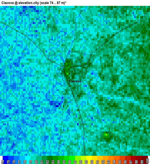 Ciacova elevation map