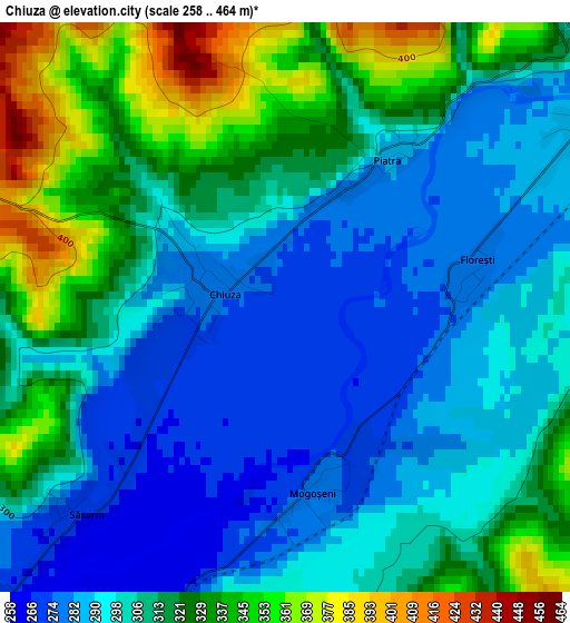 Chiuza elevation map