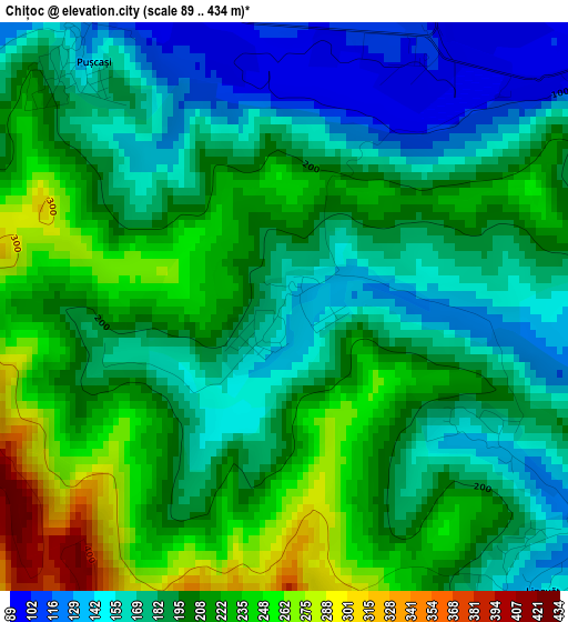 Chițoc elevation map