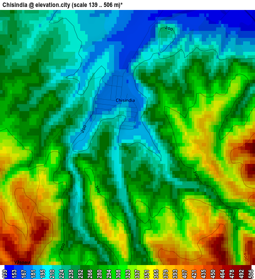 Chisindia elevation map