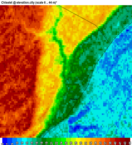 Chiselet elevation map