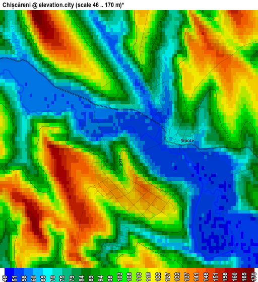 Chișcăreni elevation map