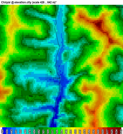 Chirpăr elevation map