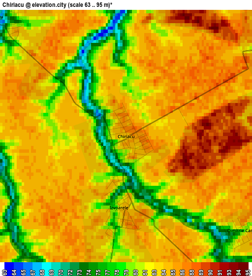 Chiriacu elevation map