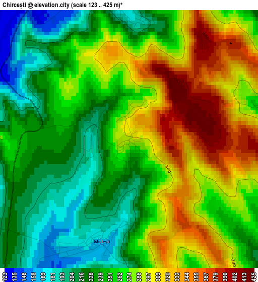 Chircești elevation map