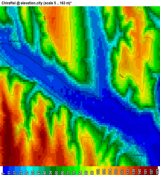 Chiraftei elevation map