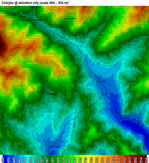 Chiojdu elevation map