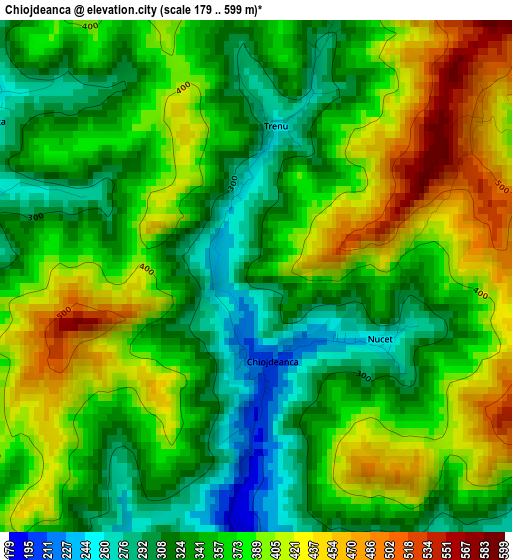 Chiojdeanca elevation map