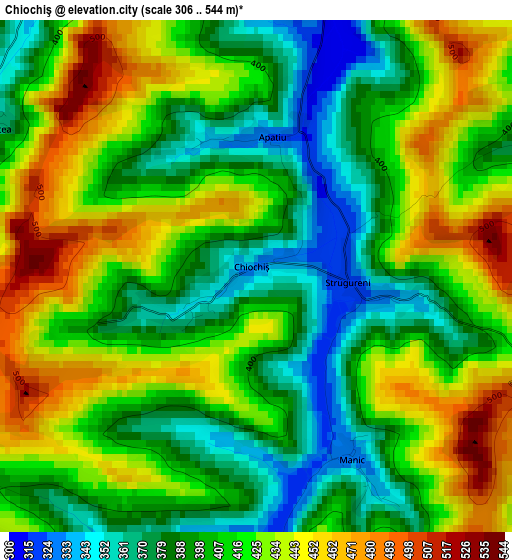 Chiochiş elevation map