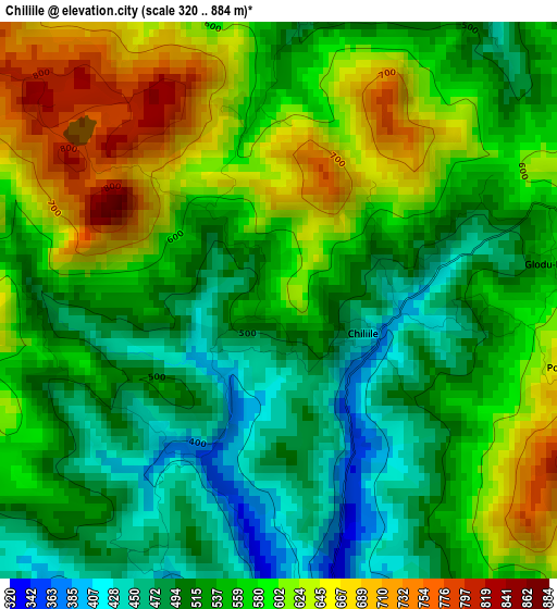 Chiliile elevation map