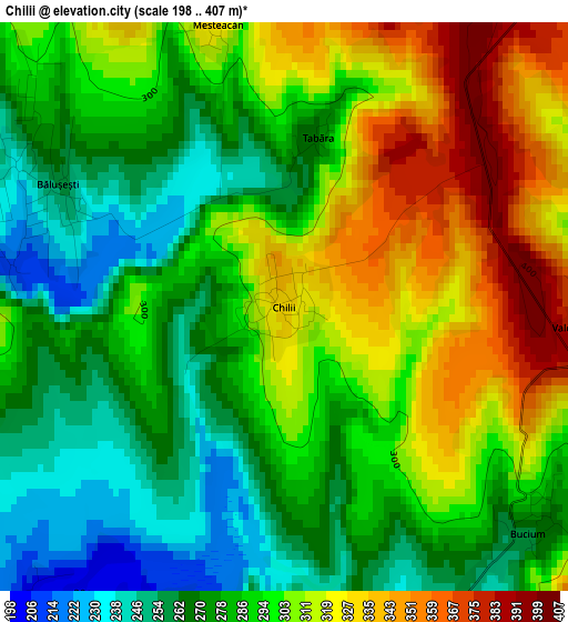 Chilii elevation map