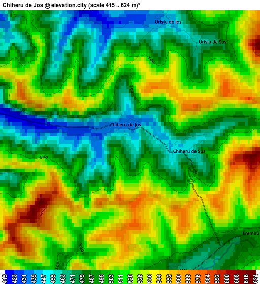 Chiheru de Jos elevation map