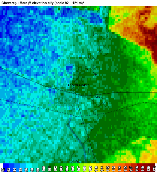 Chevereşu Mare elevation map