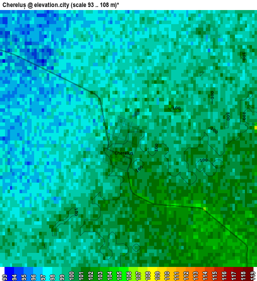 Chereluș elevation map