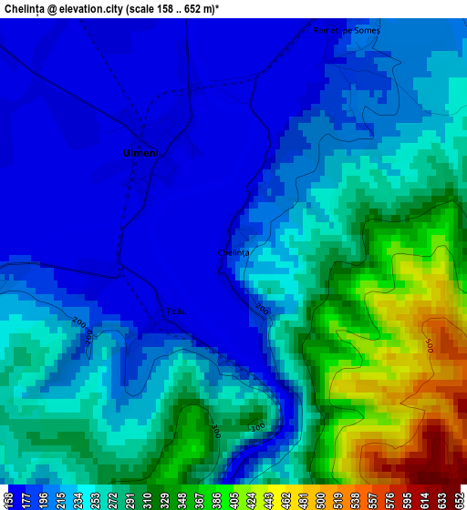 Chelința elevation map