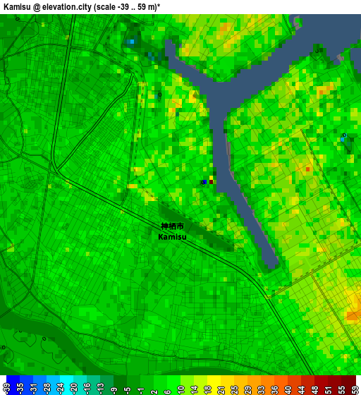 Kamisu elevation map