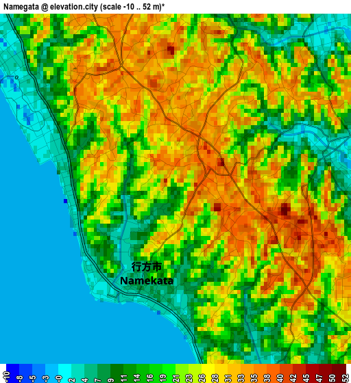 Namegata elevation map