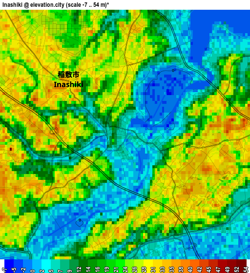 Inashiki elevation map