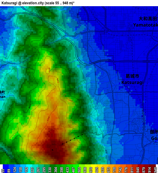 Katsuragi elevation map
