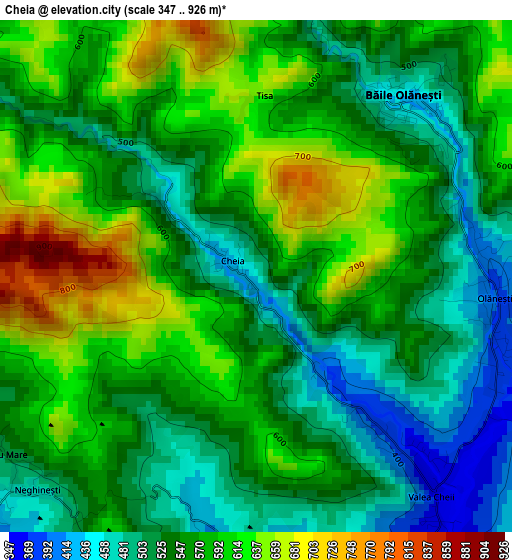 Cheia elevation map