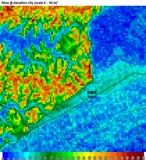 Sōsa elevation map