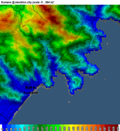 Kumano elevation map