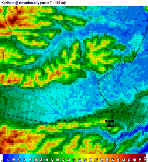 Kurihara elevation map