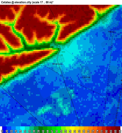 Cetatea elevation map