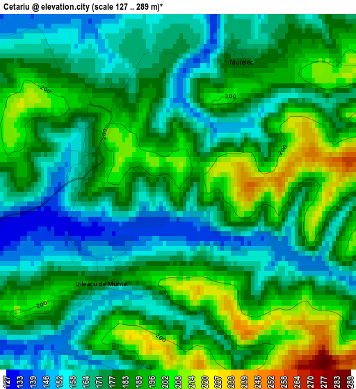 Cetariu elevation map